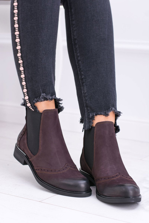 Dámske burgundské kožené polia Jodhpur topánky