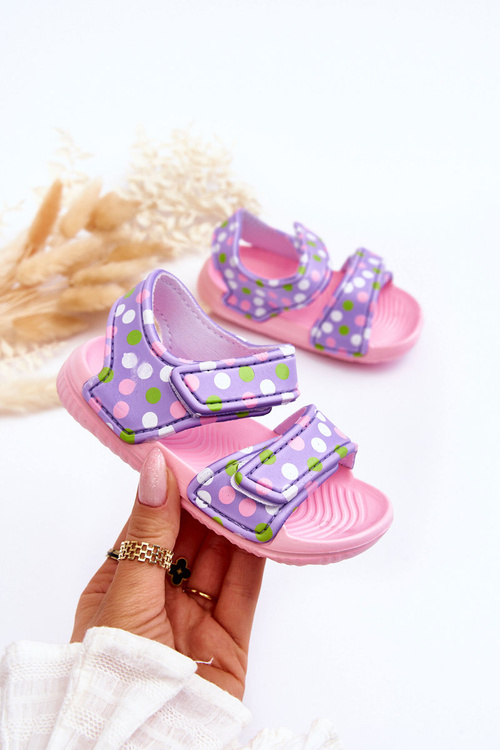 Dětské pěnové sandály se světlem vzorem Růžovo-fialová Malaga