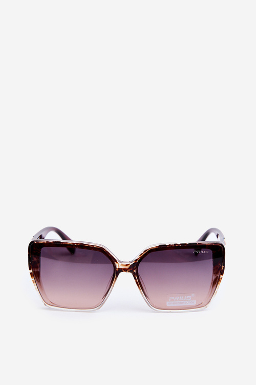 Dámske slnečné okuliare s ozdobným detailom UV400 hnedé