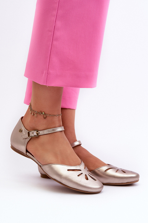 Dámské kožené sandály Maciejka 06641-25 Zlaté