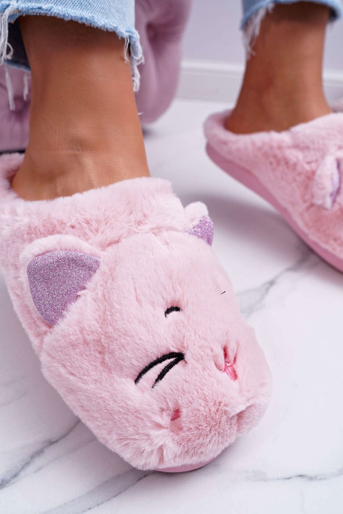 Dámské pantofle kočka s ušima růžové Sleppyhead