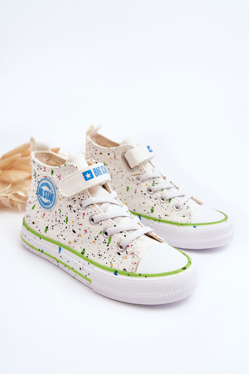 Biele tenisky s veľkou hviezdou pre deti LL374049