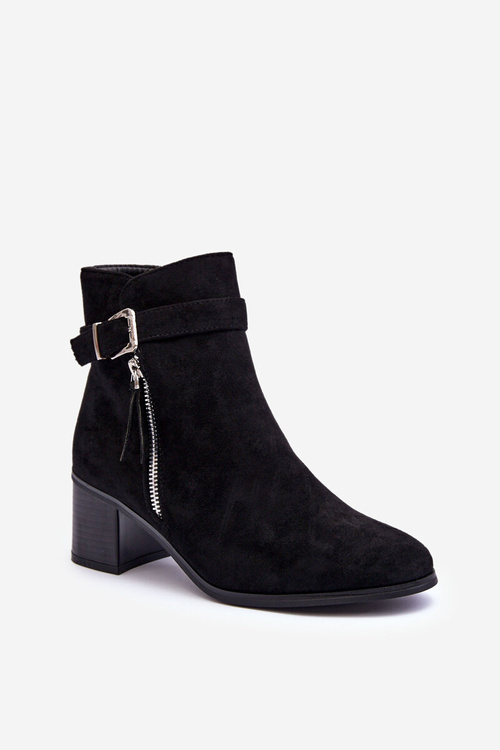 Čierne bronte vysoké podpätky s prackou