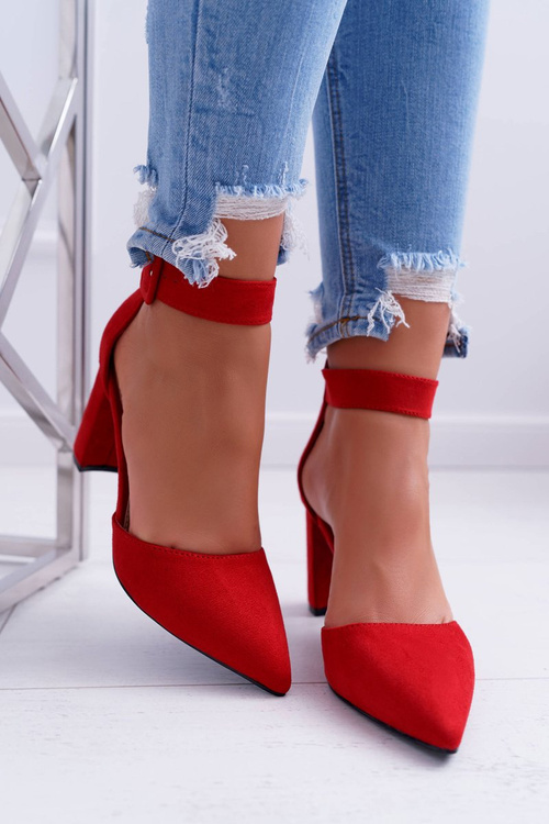 Dámské Lodičky Na Podpatku Červené Domine