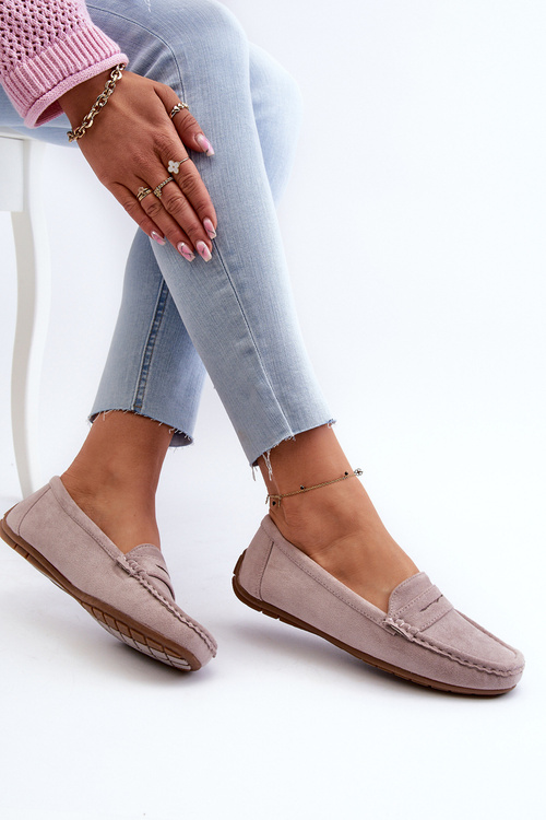 Dámské semišové mokasíny fialové Lenvie