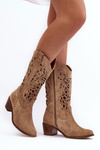 Suede Boots Openwork Beige Levski 3320