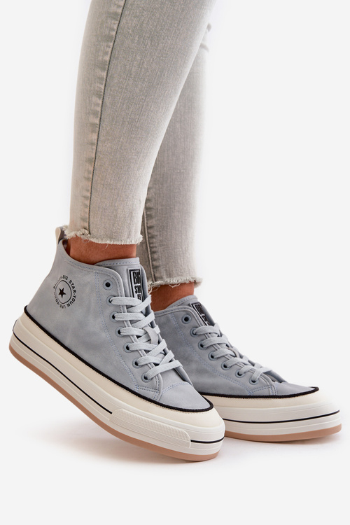 Zateplené Dámské Tenisky Na Platformě Eko Kůže Big Star OO274069 Modré