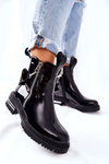 Kožené kožené topánky z Cortona s čiernym zipsom