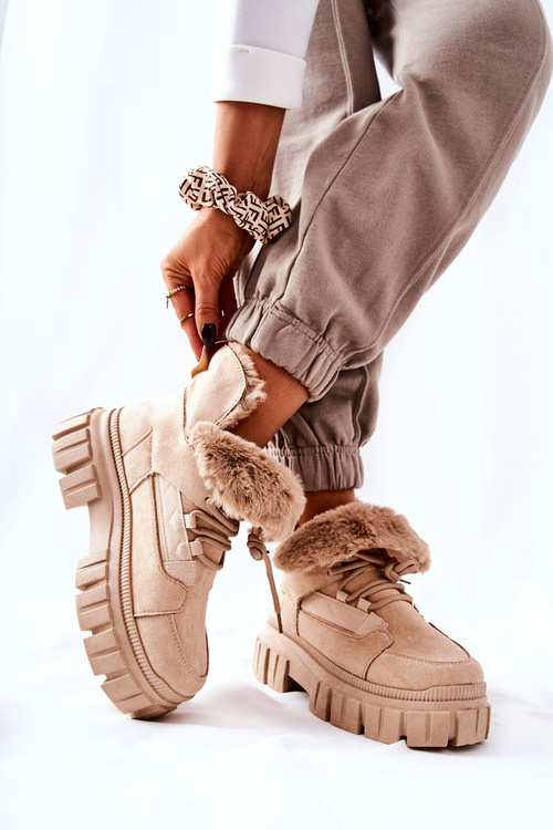 Zateplené boty Trapper Boots Bezove Demaris