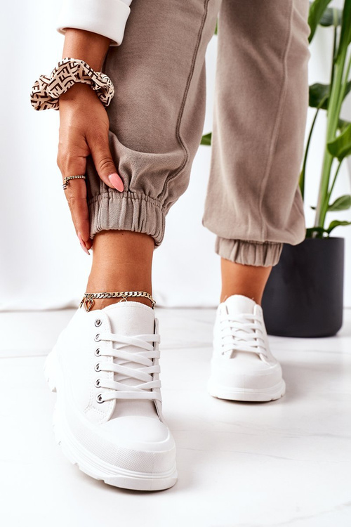 Dámske tenisky na platforme Białe Time Time