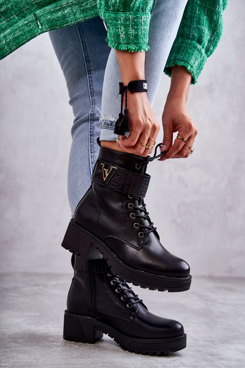 Black Ramsey Kožené topánky s izoláciou