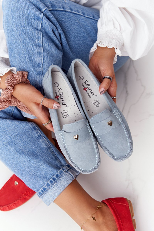 Dámské Semišové Mokasíny S.Barski Modré