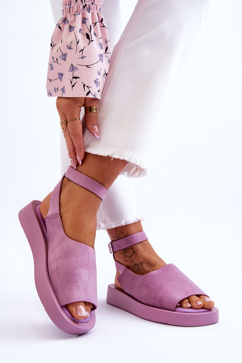 Pohodlné dámske sandále na platforme Purple Rubie