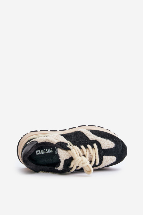 Zateplené dámské kožené sneakersy Big Star OO274A318 HI-POLY SYSTEM černé