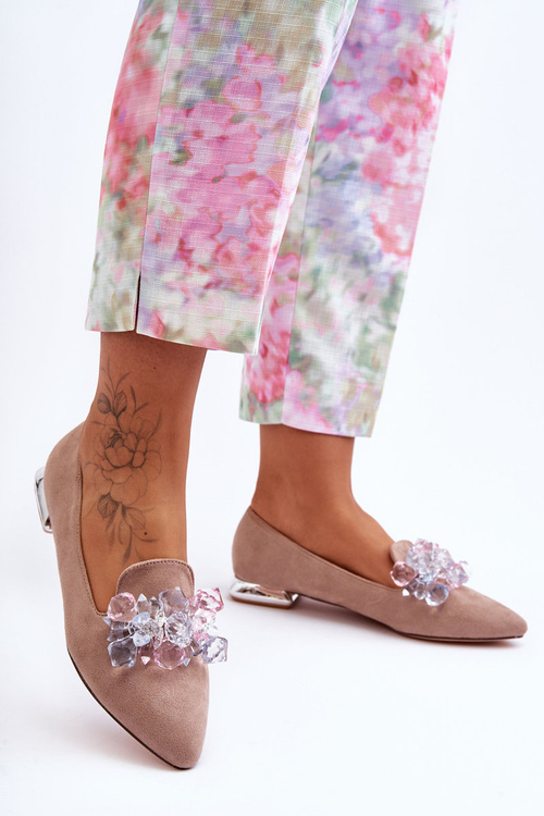 Dámské mokasíny se zdobením na plochém podpatku tmavě hnědé Sloane