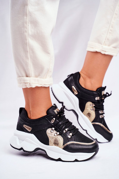 Dámske športové topánky čierne a zlaté Peking