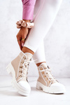 Kožené boty Béžová a bílá Letty