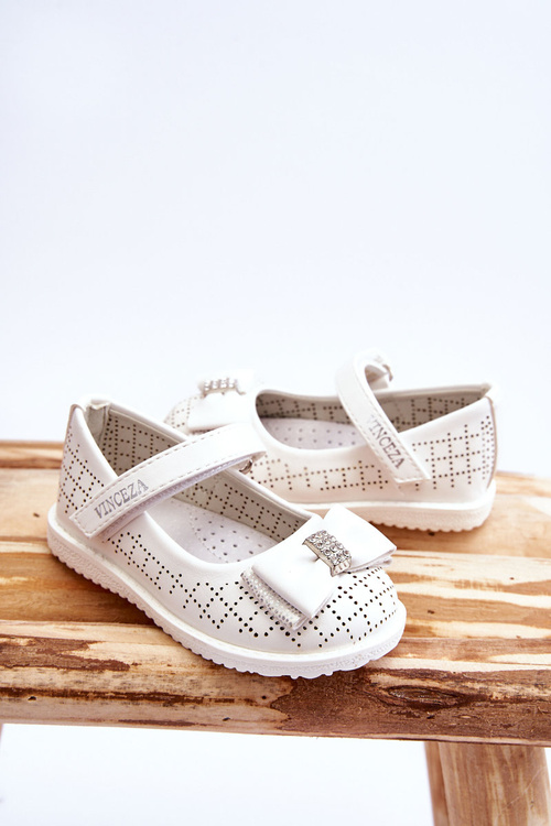 Detské baleríny s bielym halle suchým zipsom