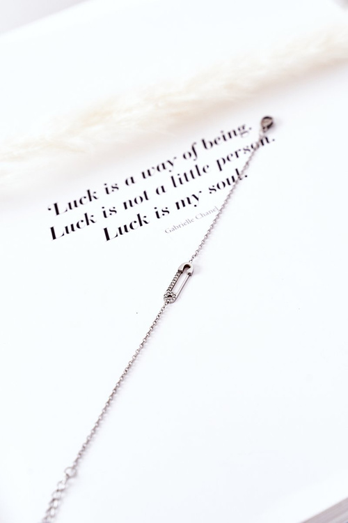 Náramek Se Zavíracím špendlíkem Se Zirkony Stříbrný