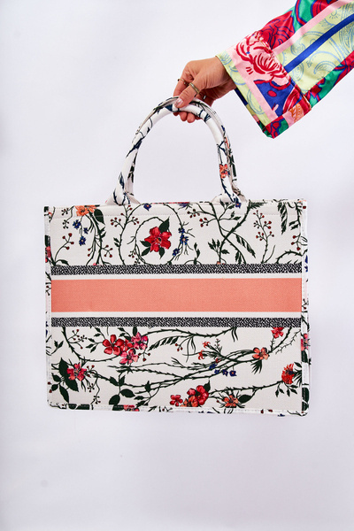 Velká Klasická Peněženka V Tisk Bílá a oranžová Micola