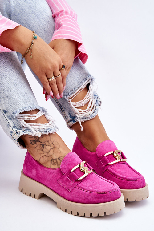 Módní semišové mokasíny Fuchsie Rayhan