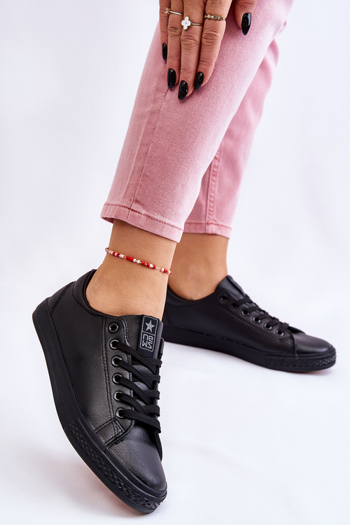 Dámské klasické kožené tenisky Černé Misima