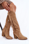 Dámske semišové topánky Cowboy Boots Lewski 3094/F Dark -Beige