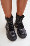 Zateplené kotníkové boty na zip z eko kůže černé Willatta