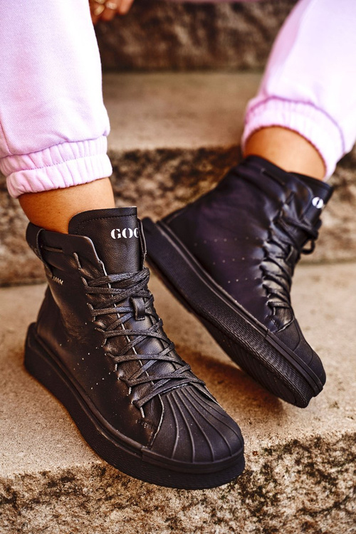 Dámská Sportovní Obuv Goe Kožená Černá GG2N3050