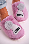 Dámské Kožené Pantofle S Kloboukem A Bambulí Fialové Keep Warm