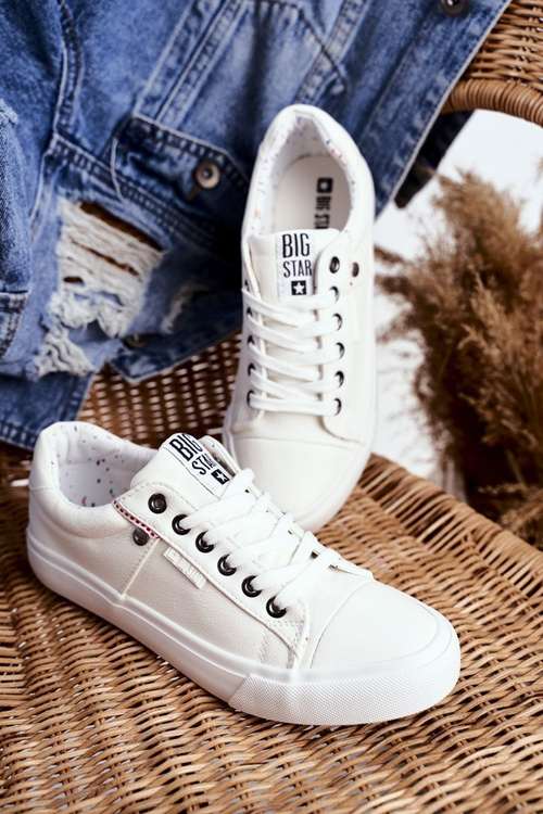 Dámské Kožené Tenisky Big Star GG274060 Bílé