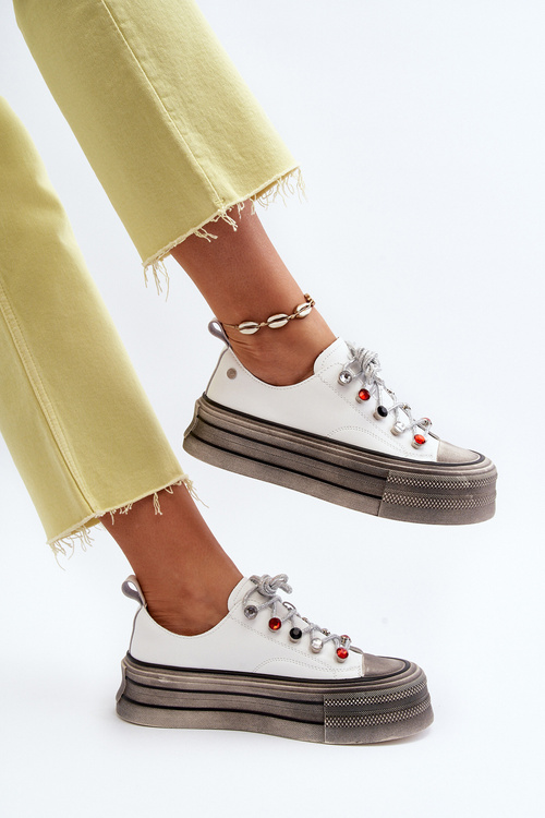 Dámské tenisky na platformě GOE NN2N4054 Bílé