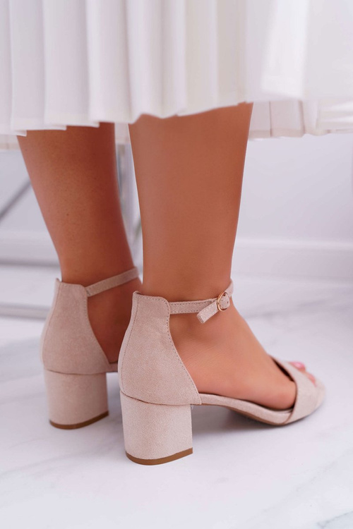 Dámske sandále na príspevku s trblietavými béžou Nathalie