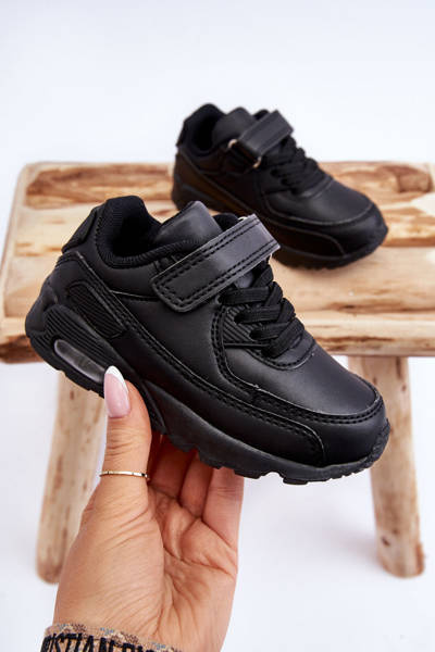 Detské kožené športové topánky na platforme Black Lori