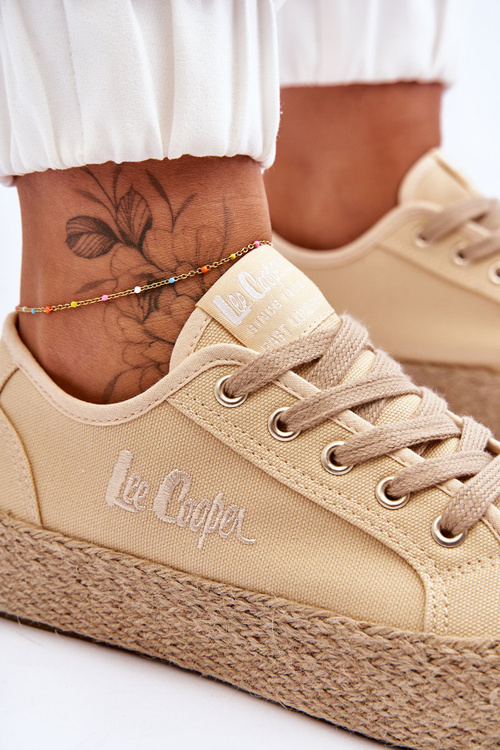 Módne tenisky s Lee Cooper LCW-23-31-1795L BRAID BEIGE