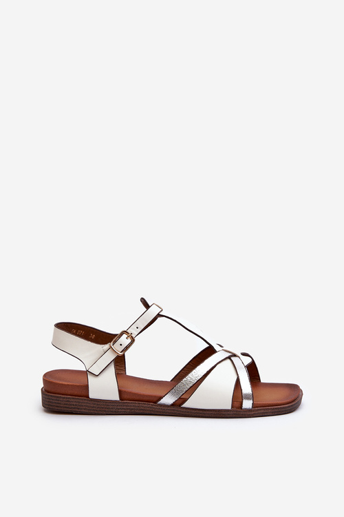 Dámske ploché sandále z eko kože Sergio Leone SK071H Biele