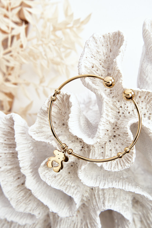 Dámsky oceľový oceľový náramok zlatý medveď