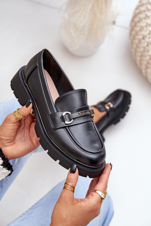 Klasické Dámske Mokasíny Z Eko Kože Čierne Savethira