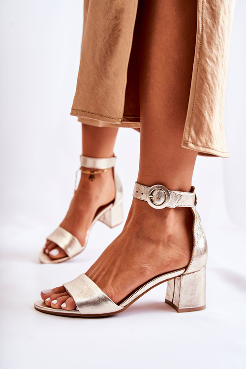 Kožené podpätky Maciejka 04141-42 Zlato