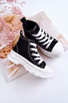 Detské čiernobiele tenisky s vysokým zviazaním