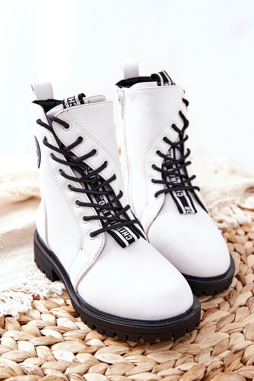 Detské izolované topánky bieli Rosalie Workers