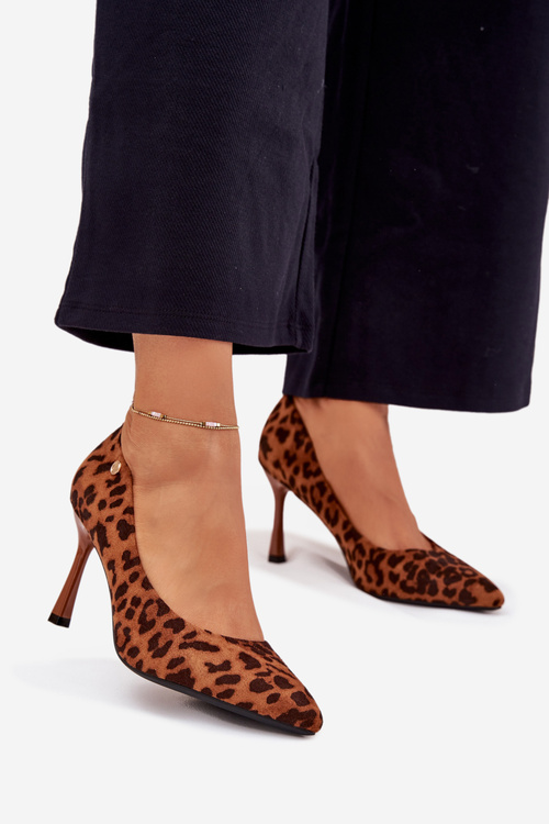 Dámske Lodičky S Leopardím Vzorom Vinceza 62264 Hnedé