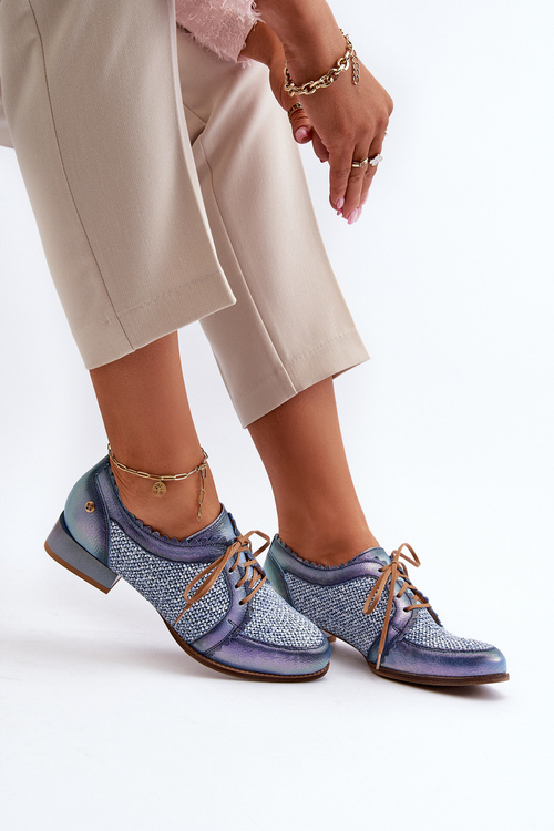 Dámská kožená šněrovací obuv Maciejka 06452-06 modrá