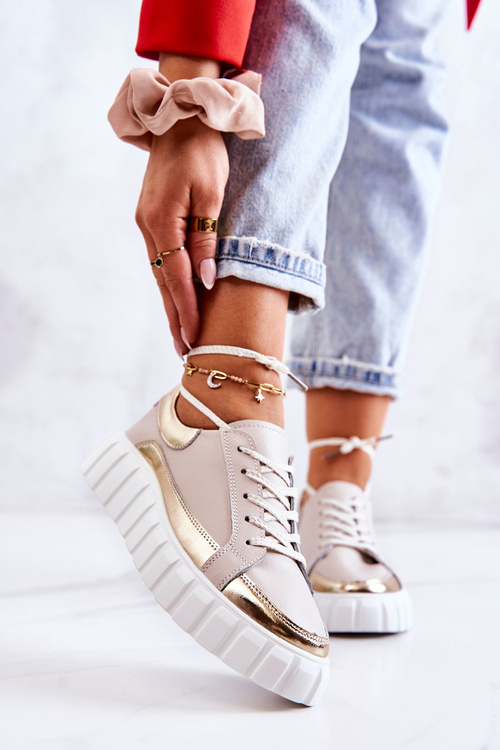 Dámska obuv na platforme Beige a Gold Noriso