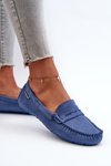Dámské mokasíny z ekologického semiše modré Rerceria