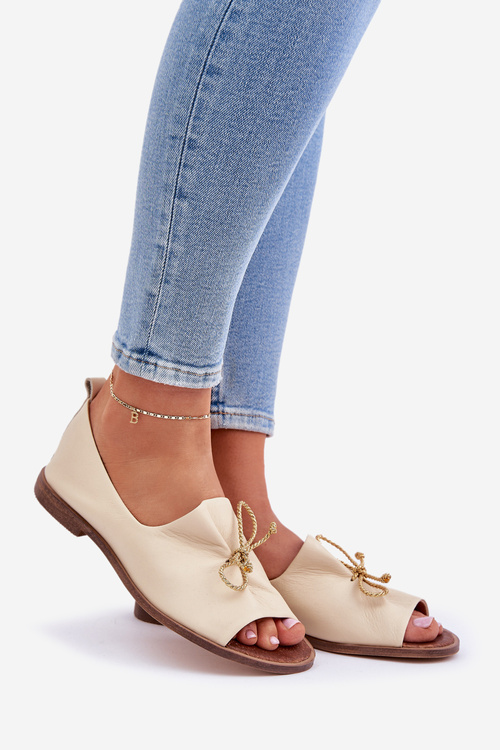 Zazoo 2660 Kožené Dámské Baletky Jasně Béžové