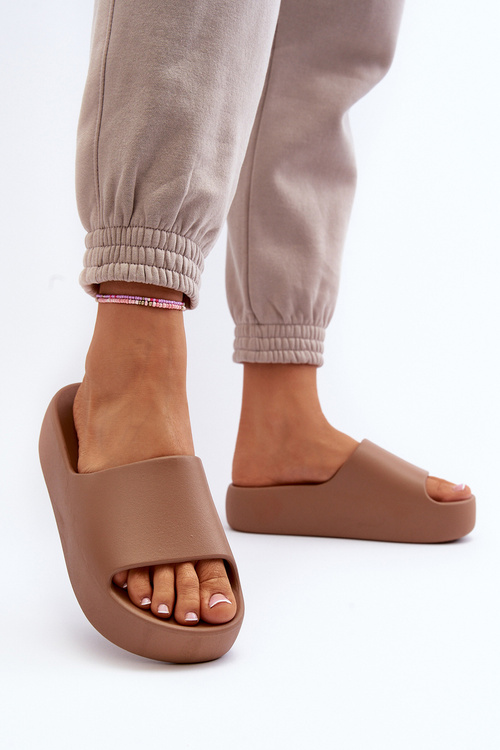 Dámske kľapkym s hrubou podrážkou hnedé Oreithano