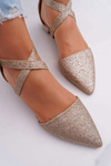 Ženské zlaté trblietavé baleríny Vontare