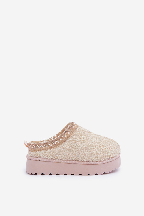 Dětské Sněhule S Kožíškem Typu Beránek Světle Béžové Selathiel