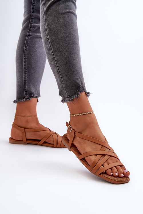 Ploché dámské sandály Big Star NN274013 Camel